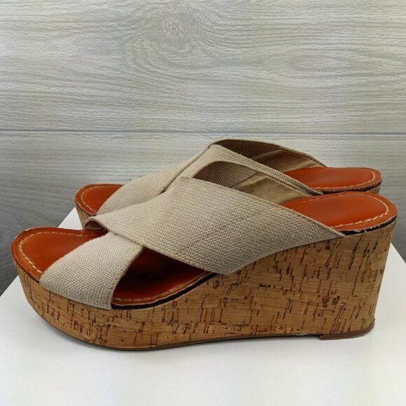 Taupe Solanz Cork Wedge 9.5 - Picture 9 of 11